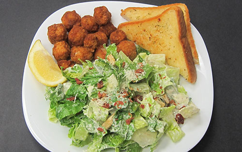 Boneless Dry Ribs with Caesar Salad & Garlic Toast